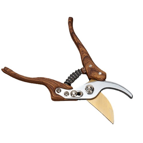 Wood grain garden tools stainless steel pruning shears garden branch shears manual household fruit tree scissors fruit branch shears