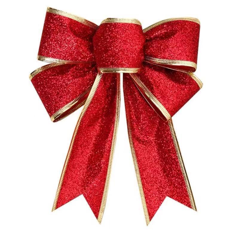 クリスマス装飾品クリスマス蝶結び金粉蝶結びクリスマスツリー装飾品祝日雰囲気装飾|undefined