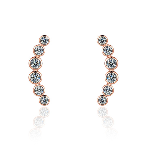 Japanese and Korean version of micro-paved zircon simple tassel earrings for female French students, fairy style super fairy ear jewelry