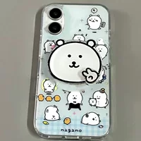 Чехол для iPhone 16, совместимый с Apple, для iPhone 13/11 Pro, с ушком-петелькой, для 16 Pro Max, с маленькими медвежатами, для iPhone Pro/12, японско-корейский стиль, 678 шт