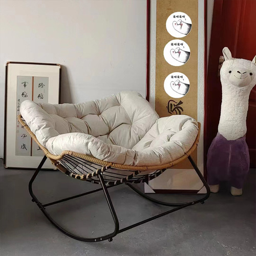 Rocking chair adult recliner internet celebrity lazy sofa chair living room balcony home leisure rattan leisure chair Nordic style