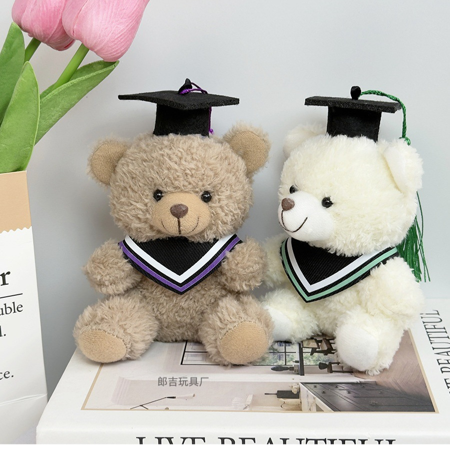 Temporada de graduación oso Teddy Teddy Teddy Teddy sombrero doctor uniformes de regalos impresa logotipo escolar