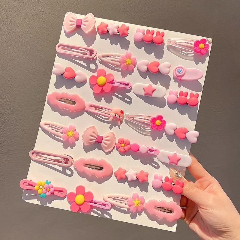 2025 nuevo clip de cabello de color para niños lindos dibujos animados tarjeta de cabello de niña arco no daña el cabello lateral clip de cabello roto