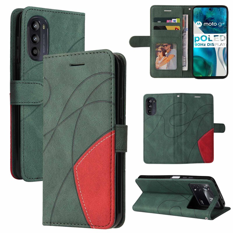 Suitable for Moto G85 Two-Color Splicing Mobile Phone Case G06 Moto Edge70Fusion Skin-Feel Leather Case G75 Flip Cover