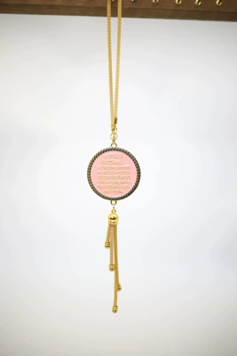 Cross-Border Southeast Asia Zinc Alloy Middle Eastern Style Multicolor Moon-Shaped Car Interior Rearview Mirror Hanging Ornament Car Decoration Factory (Car hanging) - pink-gold