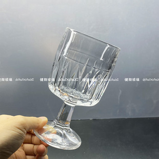 Classical Ins Carved Glass Shorty Foot Cup Ice American Coffee Cup Creative Cocktail Cup Special Drink Juice Cup
