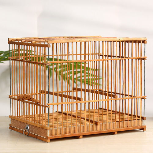 Bird Cage Bamboo Cage Showy Eyes Rectangular Indigo Chin Bamboo Square Jade Independent Station Factory Direct Sales and Shipping Cross-Border Amazon