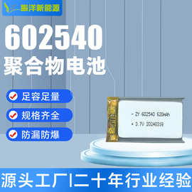 厂家直供602540聚合物锂电池620mAh 3.7V暖手宝美容仪可充电电池