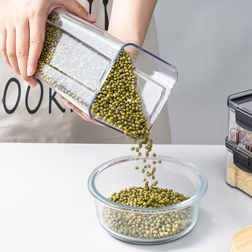 Household square transparent sealed jar crisper kitchen grain storage jar snacks dried fruit storage jar wholesale