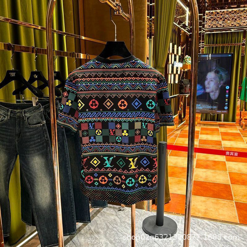 American Fashion Short-Sleeved T-Shirt for Men 2025 Summer New Style Versatile Trendy Brand Loose Retro Fashion Couple T-Shirt Q