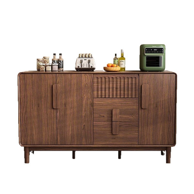 Solid Wood Sideboard 2025 New Chinese Restaurant Storage Cabinet Living Room Storage Wall Integrated Storage Rack