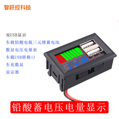 ダブルUSB出力5V2A電圧変換自動車12V鉛バッテリー三元リチウム電池電圧電力量表示