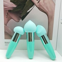 非ラテックスコットンヘッド美容ブラシペンパウダーパフメイクアップツール乾湿両用メイクアップコットンハンドル付きパウダーパフセット