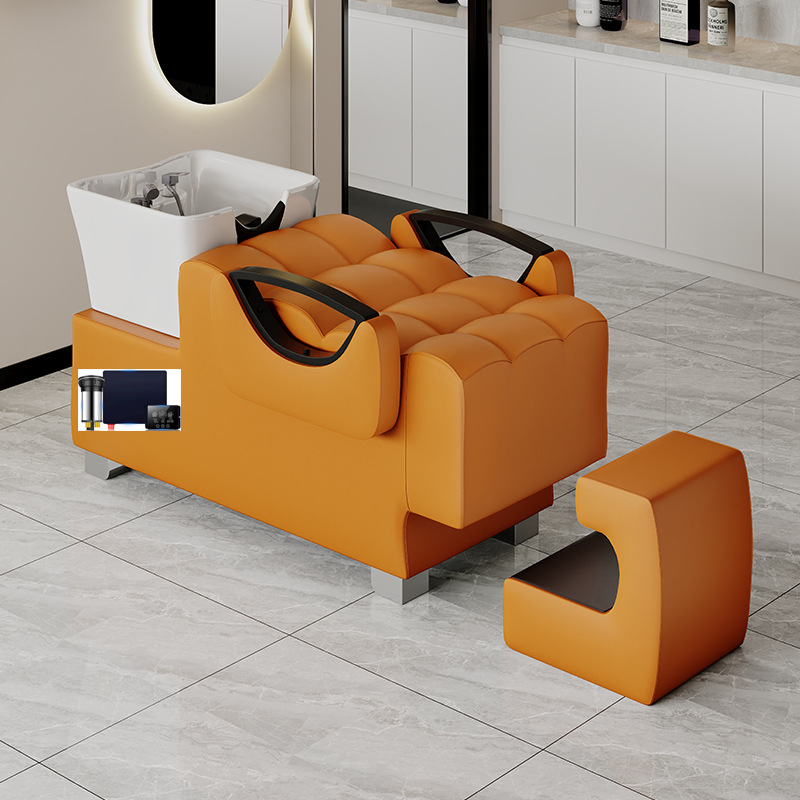 Media luna negra burbuja asiento naranja + calentador de agua