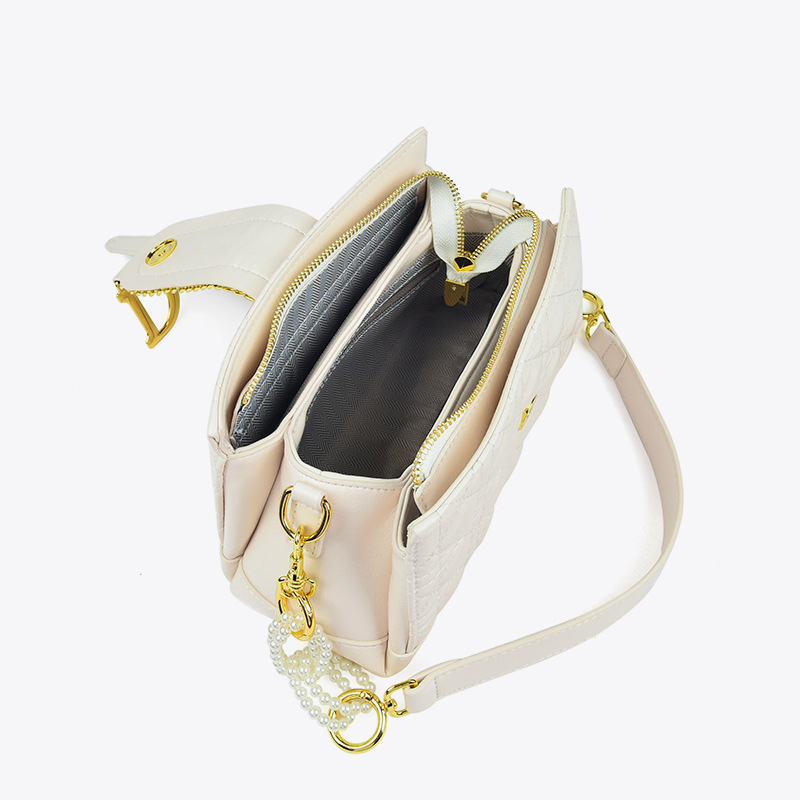 Klassieke diamanten damestas met grote capaciteit, lichte luxe nieuwe stijl, veelzijdige en sfeervolle diamanten schoudertas_voghion.com
