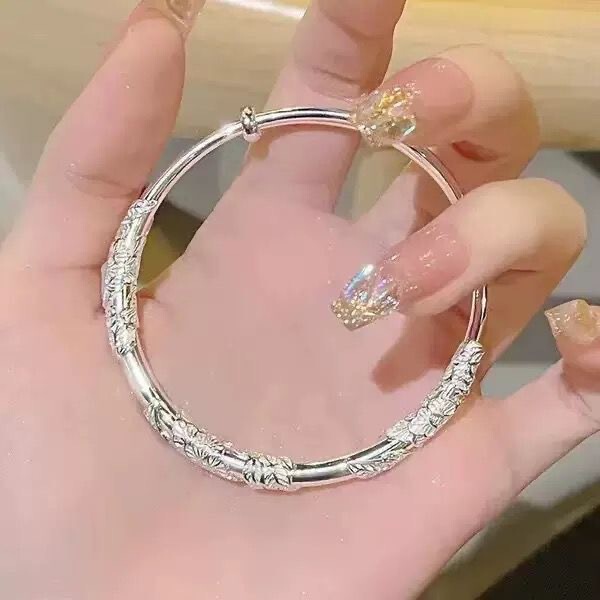 Personalized Simple Bracelet, Blooming Silver Bracelet, Personalized New Chinese Style Bracelet, Niche Bestie Bracelet for Women