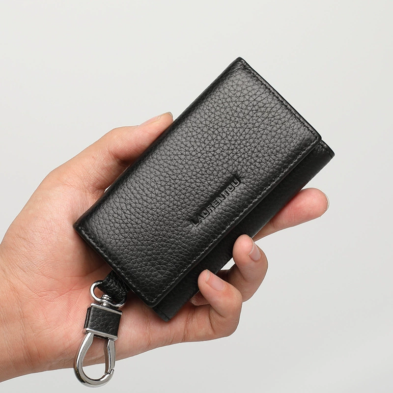 Кожаная сумка для ключей мужской 2024 новый высококачественная атмосферная текстура многофункциональная тройная сумка для ключей