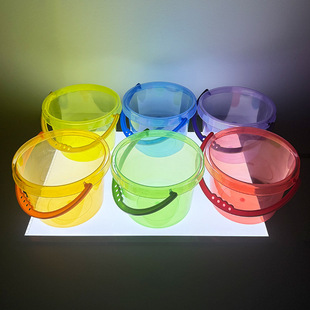 Kindergarten Environmentally Innovative Open Water Teaching Aids Transparent Rainbow Bucket Set Creative DIY Interactive Materials