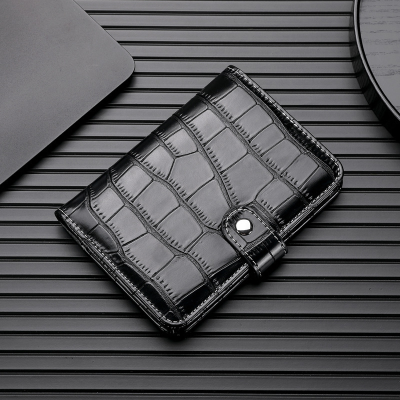 Nuevo bolso de pasaporte con cepillo antirrobo, patrón de cocodrilo, clip de billete universal, bolso de almacenamiento de documento de viaje portátil tres en uno