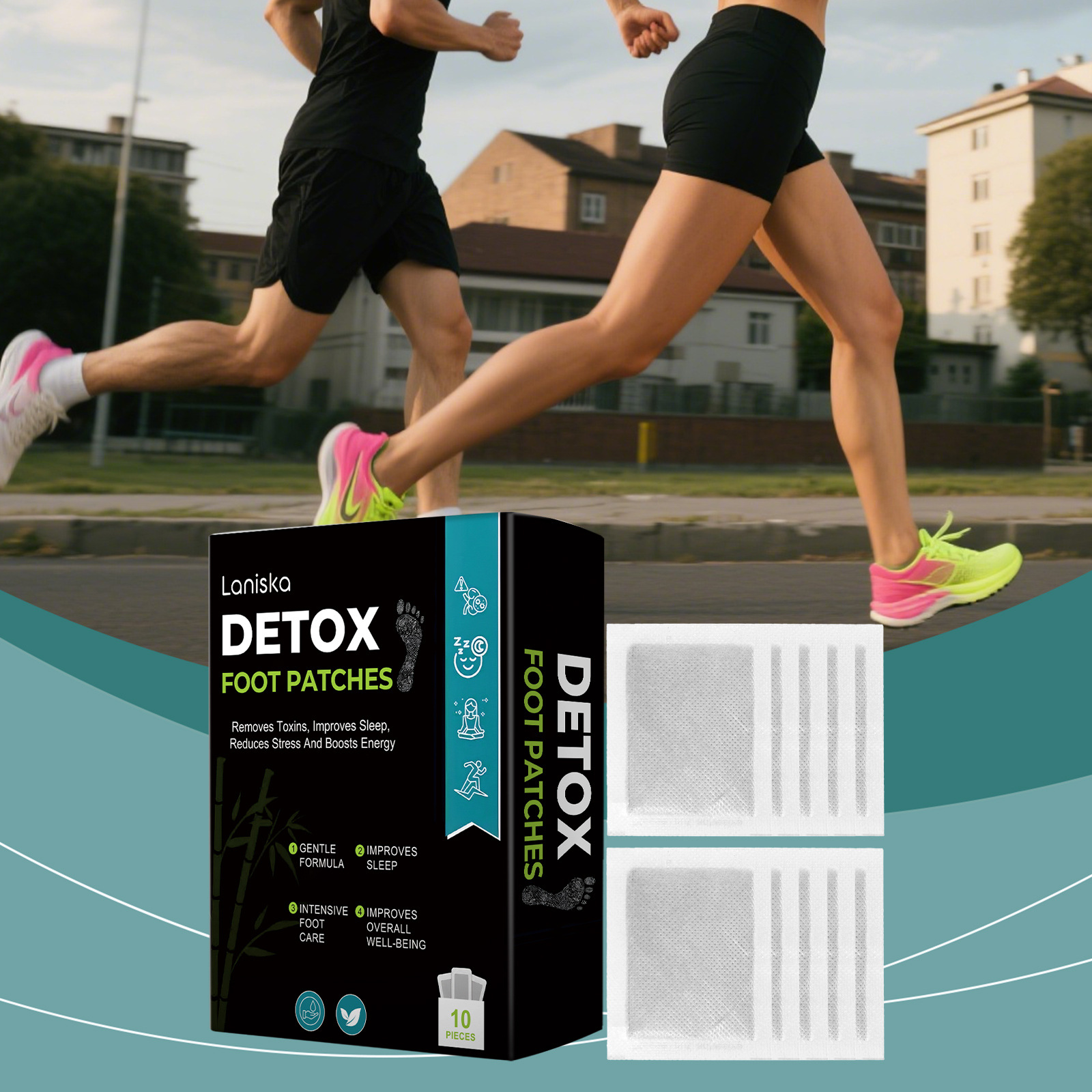 Laniska Herbal Foot Patches with a Lightweight Design to Boost Foot Vitality, Gentle and Comfortable, Suitable for Nighttime Application