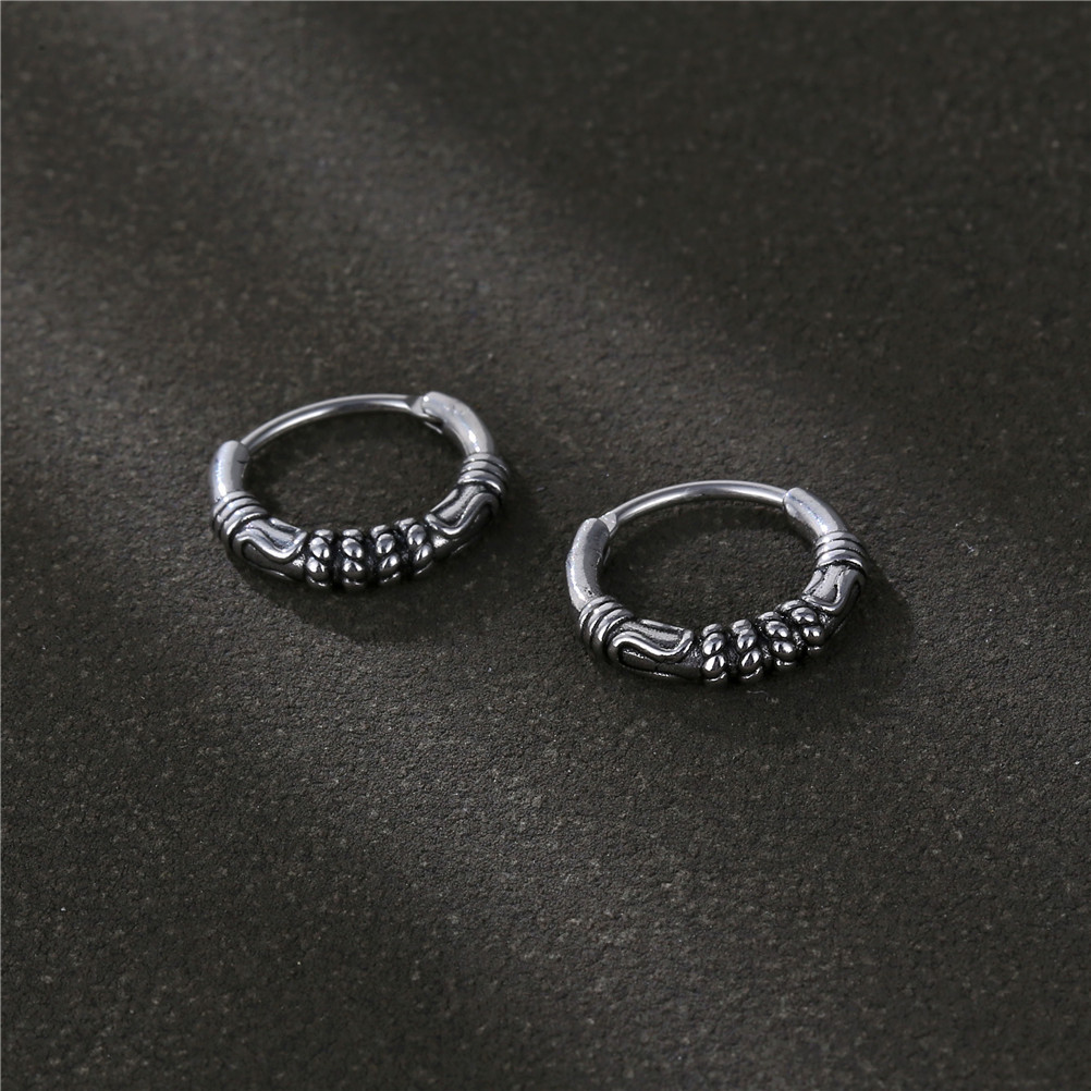 1 Piece Fashion Solid Color Titanium Steel Plating Men's Earrings display picture 1