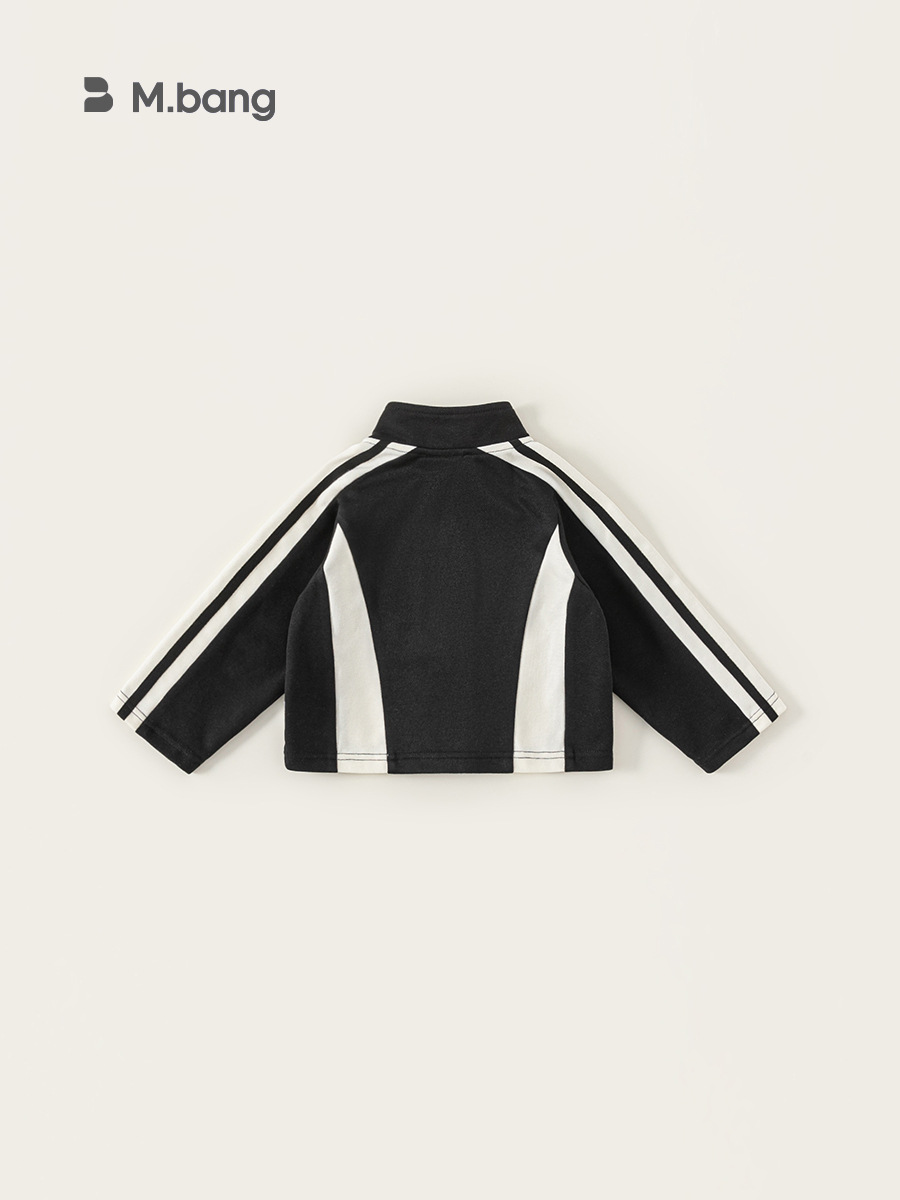 Youbao Ropa para niños 2025 Otoño Estilo deportivo Tops para niños Costuras en blanco y negro Chaquetas de manga larga para niñas Tendencia