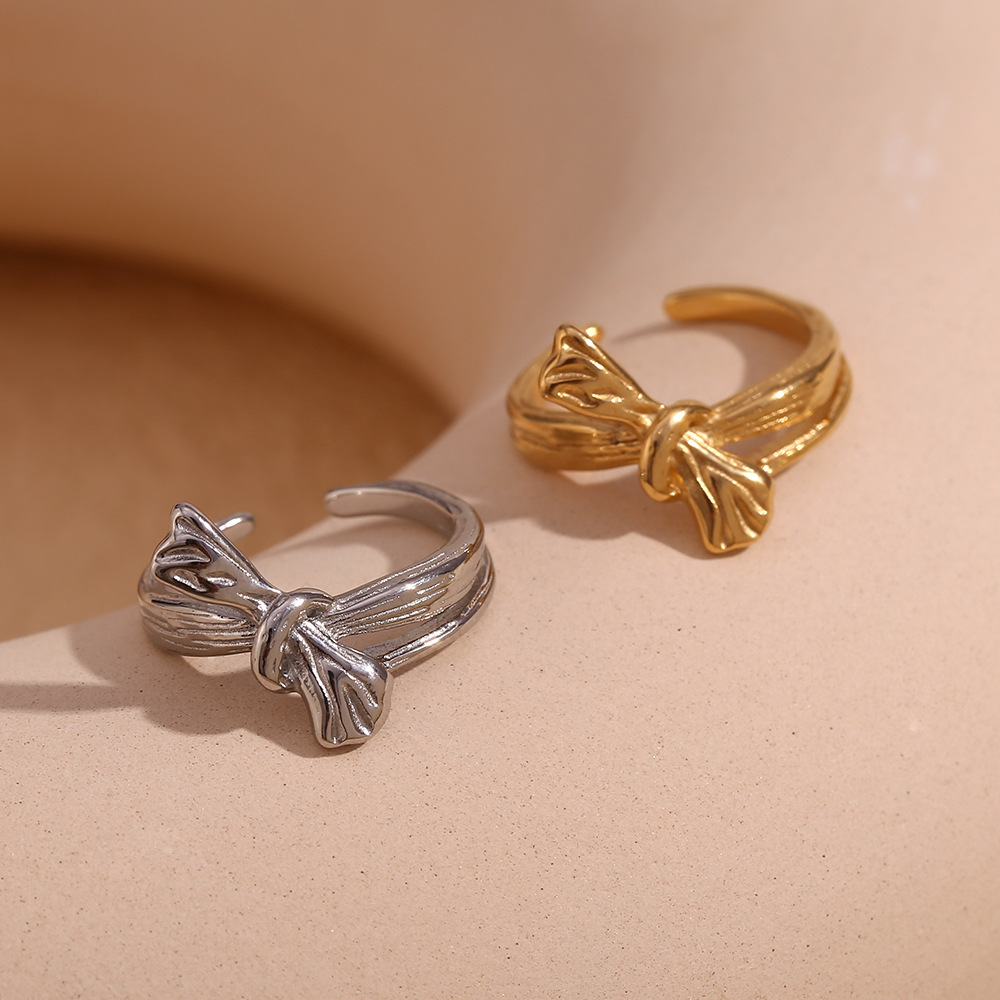 Bow Ribbon Stainless Steel Ring