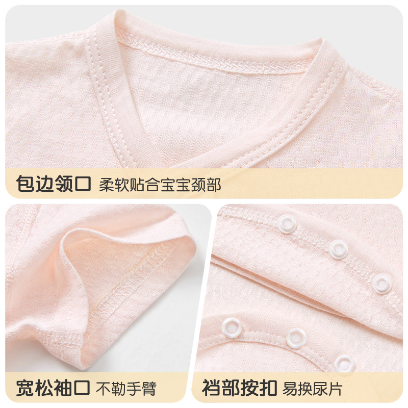 Baby summer jacket, algodón recién nacido, ropa de monje de mangas cortas para hombres y mujeres, delgada bolsa de triángulo, ropa de verano para bebé image 5
