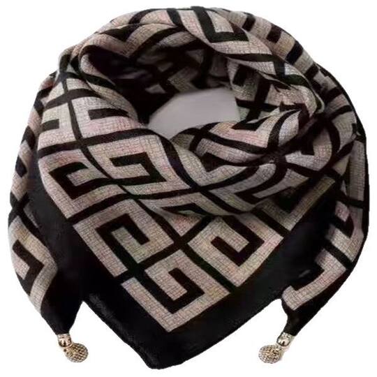 New 65.65 Magnetic Buckle Scarf Women's Square Scarf Winter Lazy Pendant Ins Scarf Scarf Decorative Fashion All-match