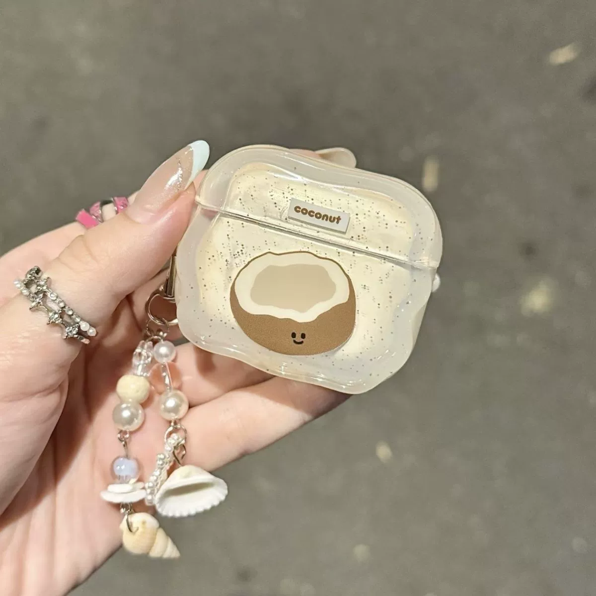 Простой мультяшный рисунок черепицы кокоса подходит для чехла на AirPods 4, наушники Apple, чехол для AirPods Pro 3 поколения, крышка наушников
