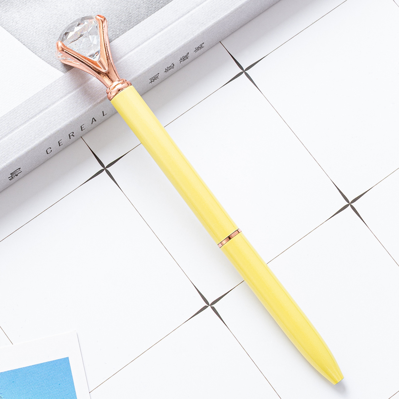 Gran diamante bolígrafo venta al por mayor Oficina papelería regalo metal diamante cristal pluma Impresión logotipo gradiente diamante pluma