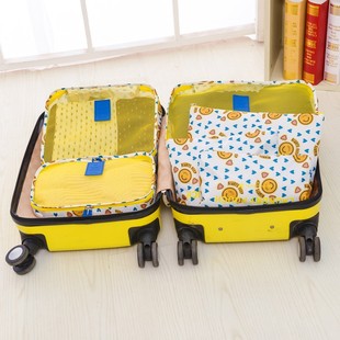 K-Style Travel Cosmetics Bag Set Storage 7-Piece Clothing Luggage Organizer Travel Seven-Piece Cosmetics Bag