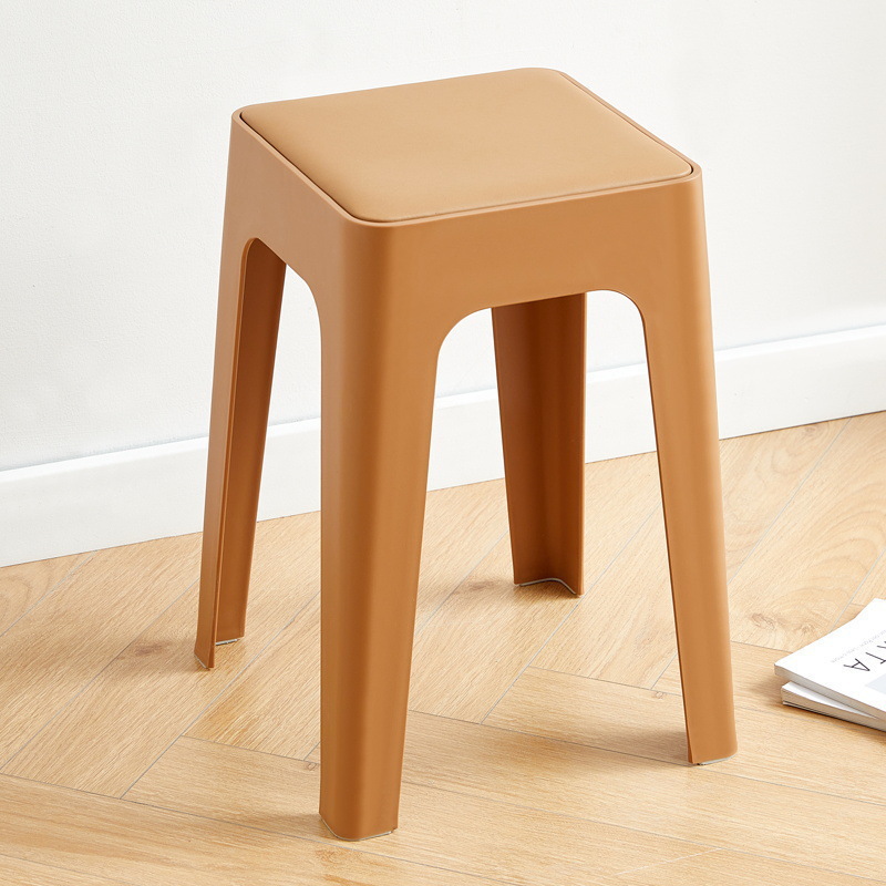 Taburetes de plástico, paquete blando, sala de estar, taburetes modernos y simples, sillas de comedor de negocios cómodas