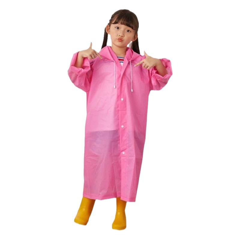 Детская мода не одноразовый EVA плащ на открытом воздухе сплошной цвет ветрозащитный кардиган с капюшоном пешком детский плащ дождевик пончо