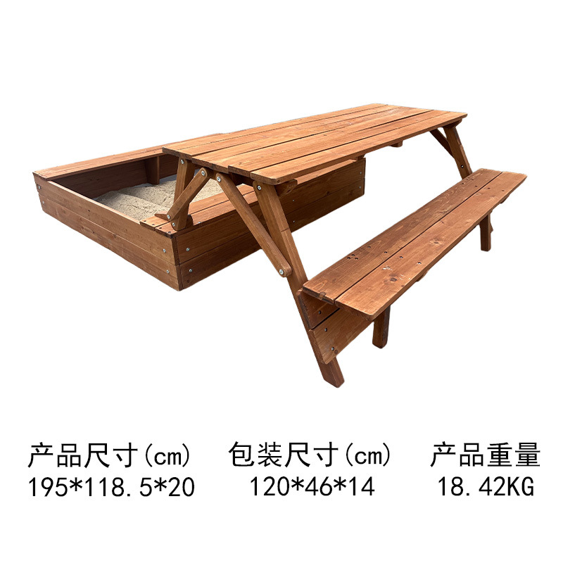 Juego de arena grande para niños juguetes de jardín de infantes Comercio exterior traje de piscina de arena cerca de pozo de arena plegable fabricante familiar de madera