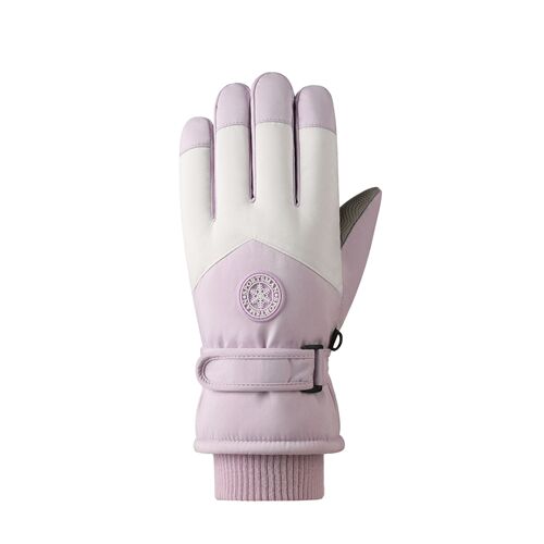 Winter warm and velvet thickened ski gloves for female students outdoor electric bike riding cold-proof touch screen waterproof ladies