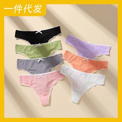 新しい通気性ポリエステルバービーパターン T 字型下着女の子のためのレースの腹部コントロールミッドローウエスト T 字型パンティー女性のためのドロップシッピング