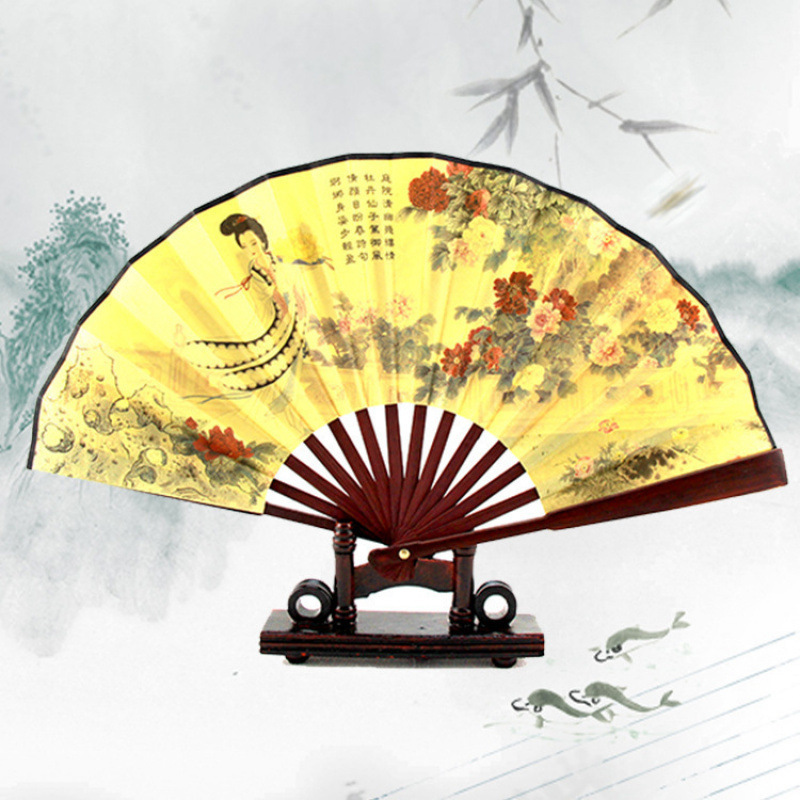 ファン観光工芸品 10inch 男性ファン両面シルク竹ファン中国古代スタイル扇子クラフトギフト卸売|undefined