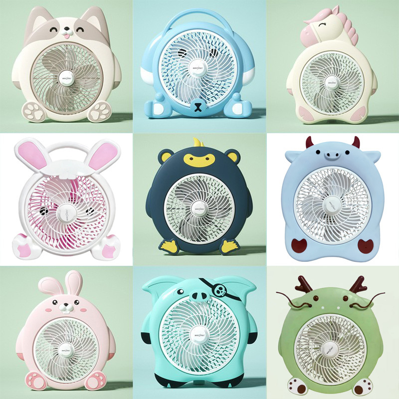 Meishier's 2025 New Mini Electric Fan Desktop Dormitory Office Rotating Fan Cartoon Can Be Used as a Home Table Fan