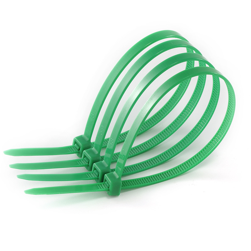 Green Nylon Cable Ties Wholesale for Food and Office Use, Binding Straps 5*300, High Tensile Strength, Cold-Resistant, High Pulling Strength