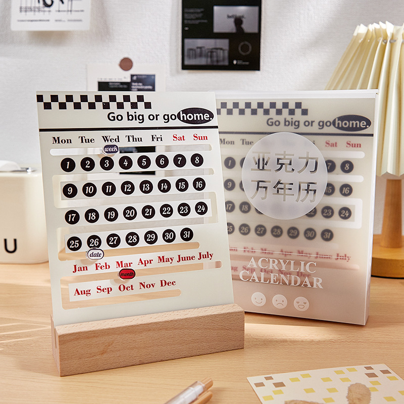 Calendario nuevo escritorio lindo Calendario de escritorio de madera creativo hecho a mano DIY regalo de alta apariencia ins estilo calendario