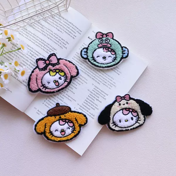 New Cute Cartoon Embroidered Bangs Patch, Mermaid Hanton Magic Sticker, Sweet Girl Side Hair Patch Hair Accessory