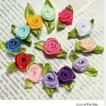 布艺工艺辅料玫瑰花DIY配件缎带花1.5CM 织带蝴蝶结diy仿真花