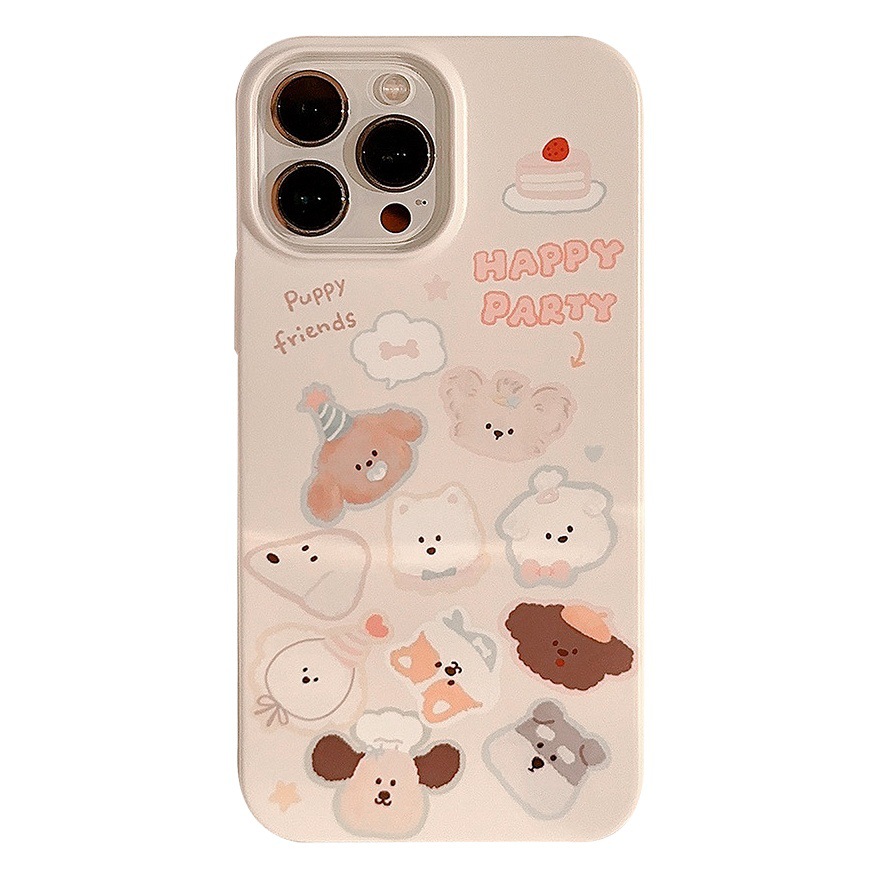 Divertido avatar de cachorro de dibujos animados, adecuado para iPhone 17, funda para iPhone 15, iPhone 14 Pro Max original, película protectora para iPhone 12, iPhone 16.