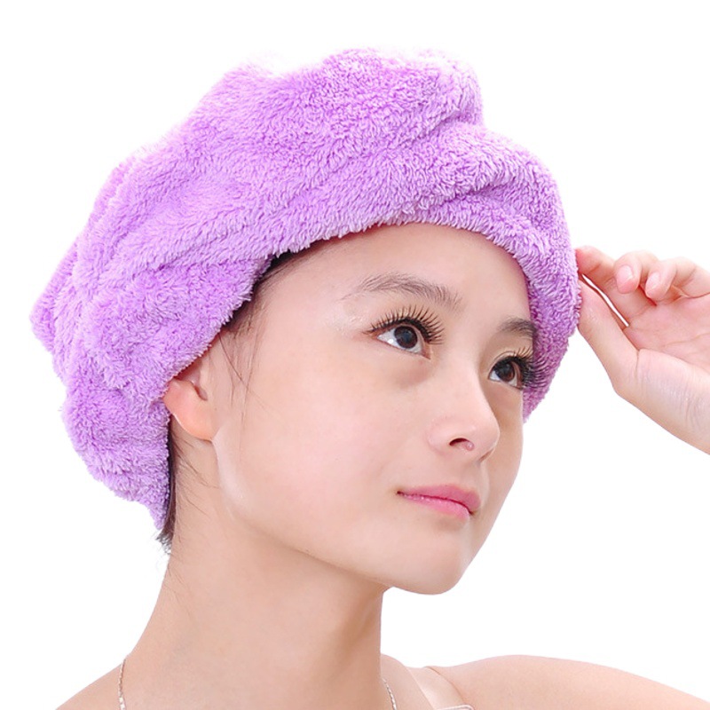 T moda sólida suave encaje aumentado engrosado super absorción rápida sombrero de cabello seco sombrero de baño