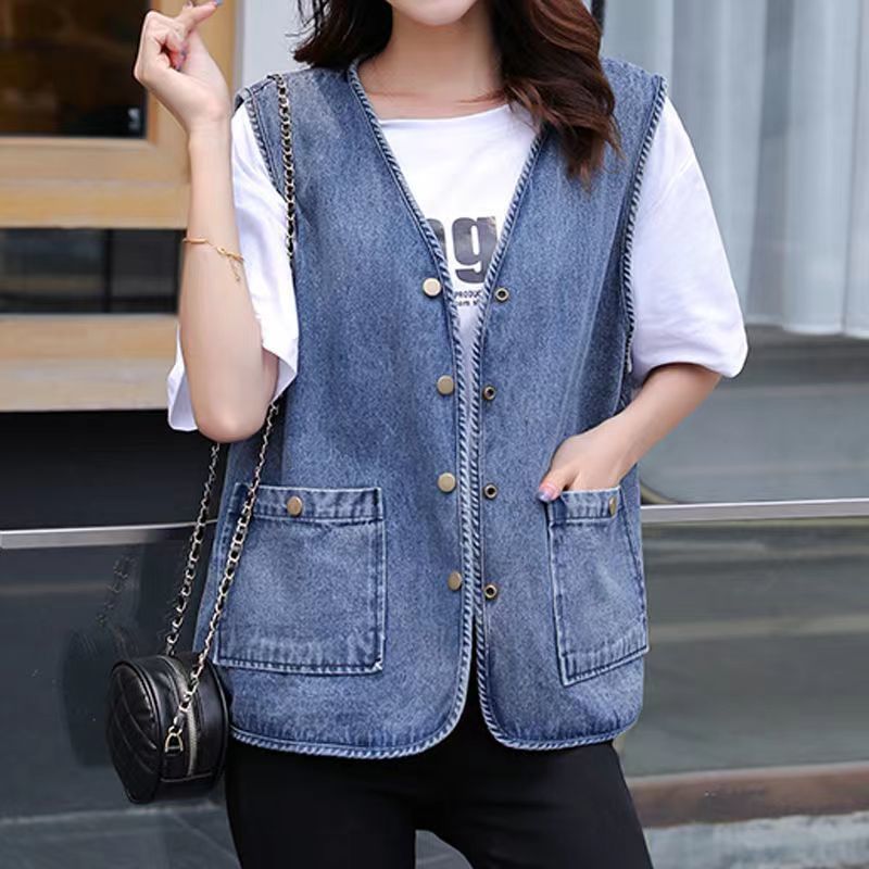 2025 Women's Vest Women's Spring and Summer New Style Vest, Fashionable and Versatile, Slimming and Trendy for Outer Wear