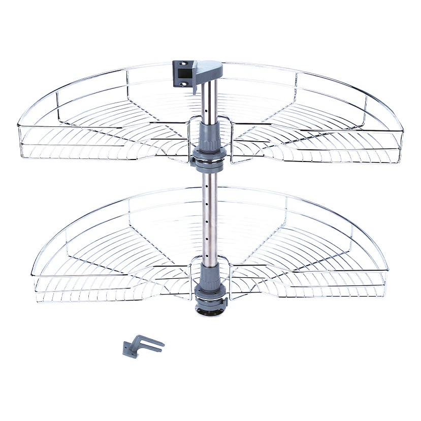 Производители оптом 180 градусов Шкаф угловой поворотный стол корзина угловая корзина кухонное хранение двойная угловая корзина для хранения