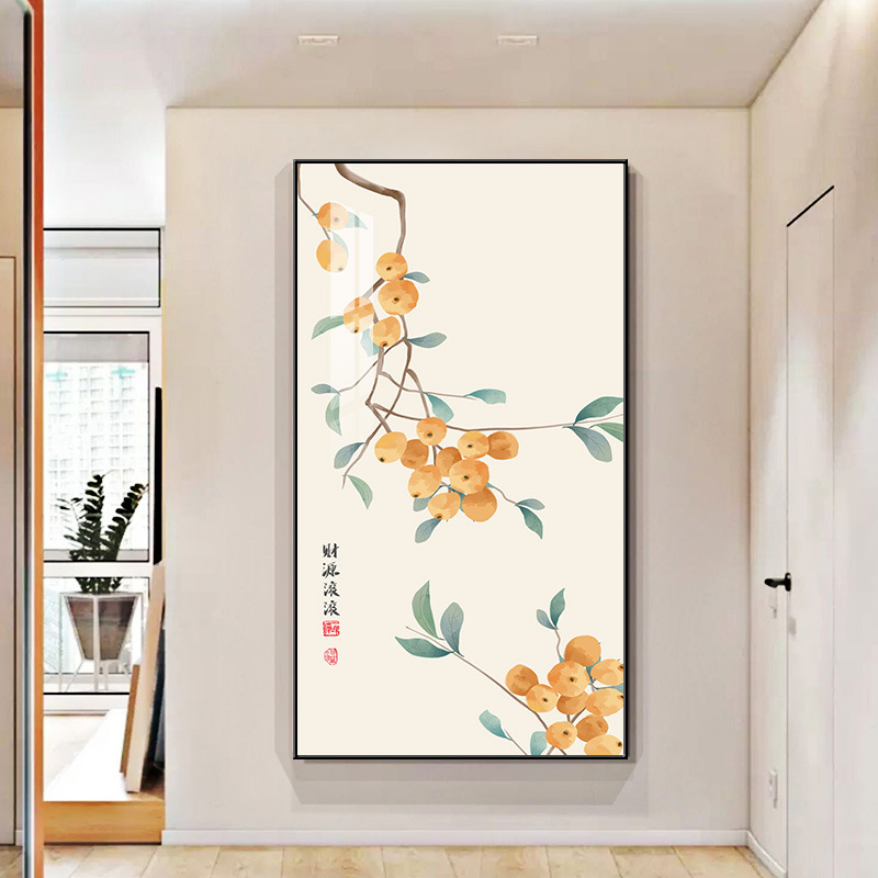 事事如意玄关装饰画新中式走廊过道尽头墙壁画客厅入户正对门挂画|undefined