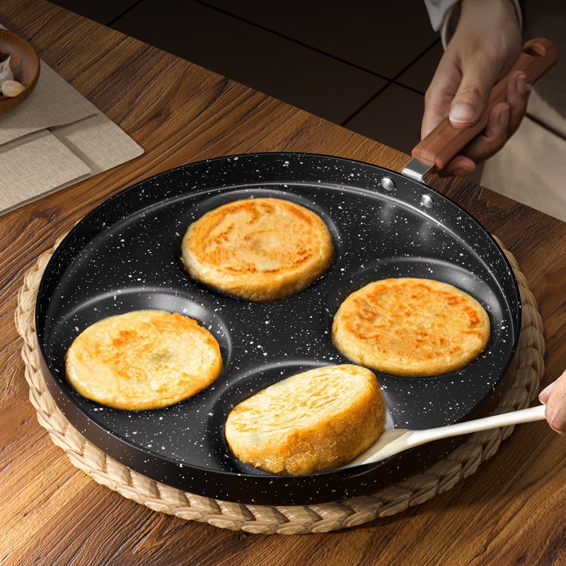 Sartén para Huevos Fritos de 4 Cavidades de Hierro Fundido Antiadherente para Todo Tipo de Estufas image 4
