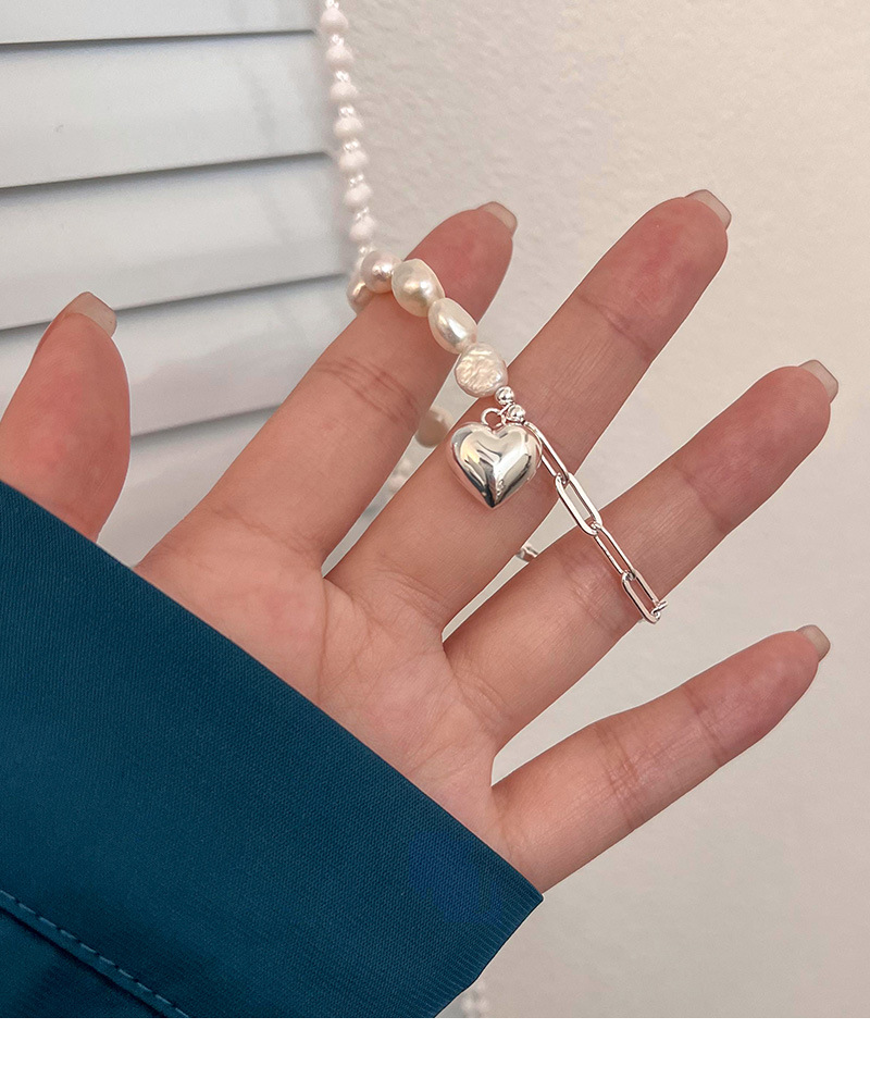 S Yintai Silver Vintage Baroque Pearl Love Bracelet Student Light Luxury High End Feel Handmade Jewelry_voghion.com